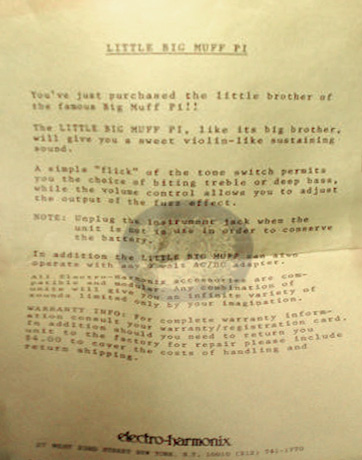 Little Big Muff Instruction Voucher